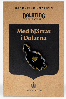 Emaljpin - Med hjärtat i Dalarna (Fri frakt)
