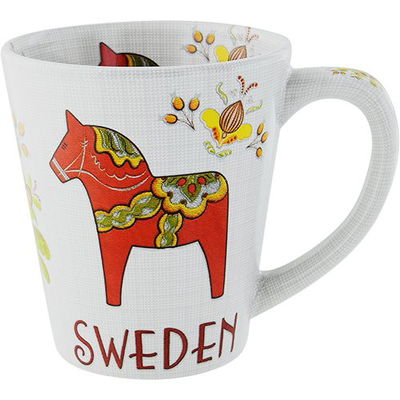 Mugg Dalahäst - Mönster dekor in och utsida