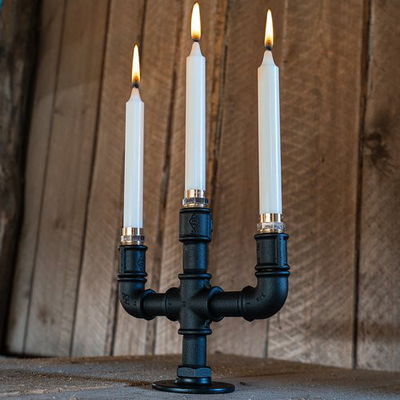 Candlestick Tritus steel grey - 3 candles