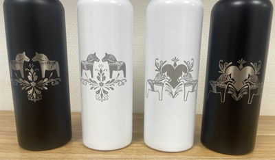 Sportflaska 0,75 l - Vattenflaska i rostfritt stål med inbyggt sugrör