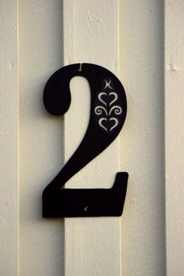 Fasadsiffra Hjärtespira , svart  eller vit