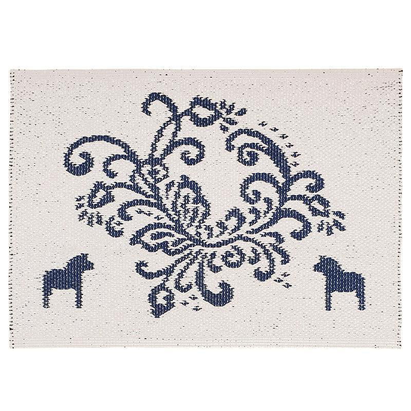 Kurbits dörrmatta med Dalahästar 50x70 cm - Vändbar vinylmatta