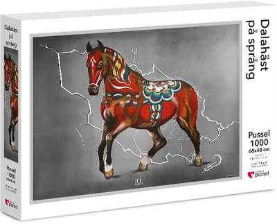  Pussel 1000 bitar - Dalahäst med Dalabakgrund