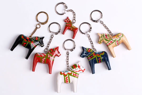Nyckelring - Äkta Dalahäst 5 cm häst