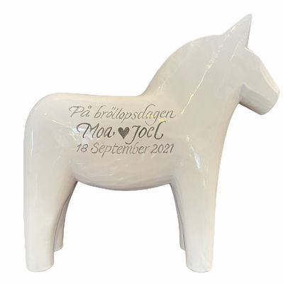 Dalahäst - Högtidshästen (Välj till egen text för exempelvis dop och bröllop!)