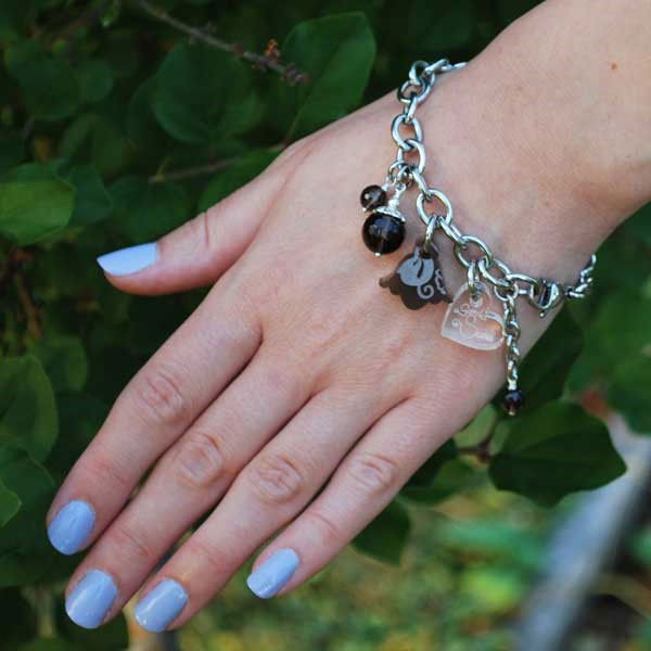 Armband med blåklocka och halvädelsten,  modell Augusta 