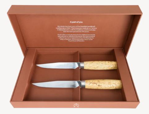 Exklusiv steakkniv i masurbjörk 2 alternativt 4-pack i presentförpackning