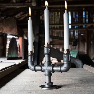 Candlestick Tritus steel grey - 3 candles
