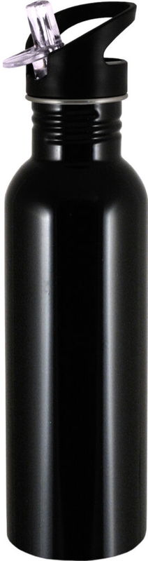 Sportflaska 0,75 l - Vattenflaska i rostfritt stål med inbyggt sugrör