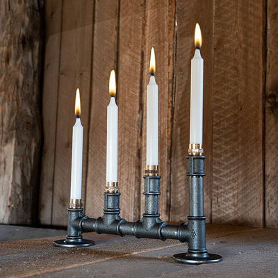 Ljusstake -  Tetra stålgrå - 4 st ljus