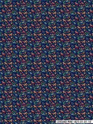 Tyg metervara - Dalahästar Mini