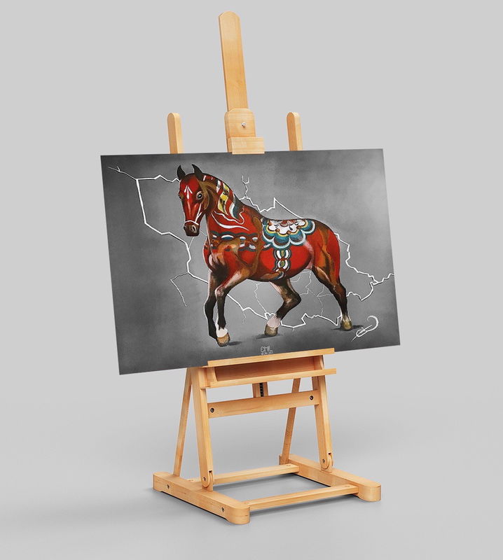 Canvastavla - Dalahäst Dalabakgrund