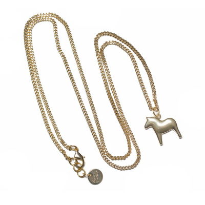 Halsband 85 cm - Dalahäst Guld