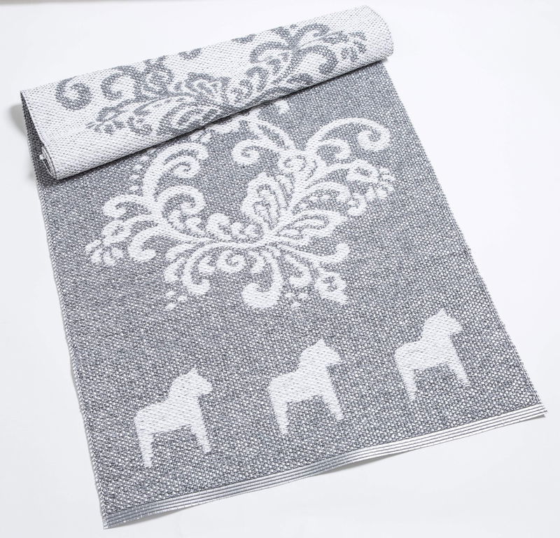 Kurbitsmatta med Dalahästar 70 x 250 cm - Vändbar vinylmatta