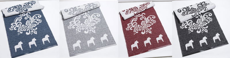 Kurbitsmatta med Dalahästar 70 x 200 cm - Vändbar vinylmatta