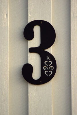 Fasadsiffra Hjärtespira , svart  eller vit