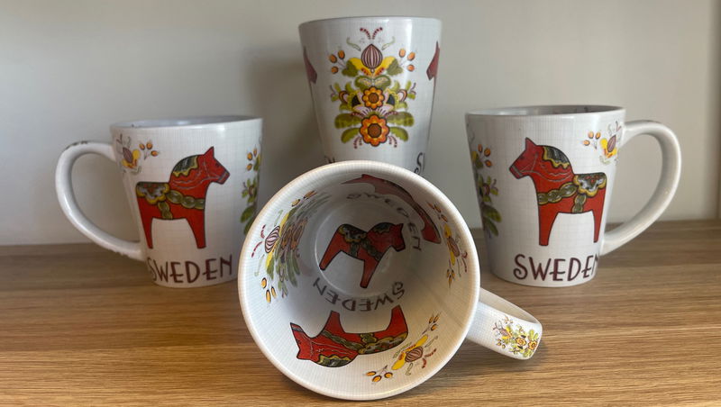 Mug Dala Horse - Embroidered and decorated inside and out