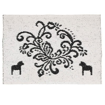 Kurbits dörrmatta med Dalahästar 50x70 cm - Vändbar vinylmatta