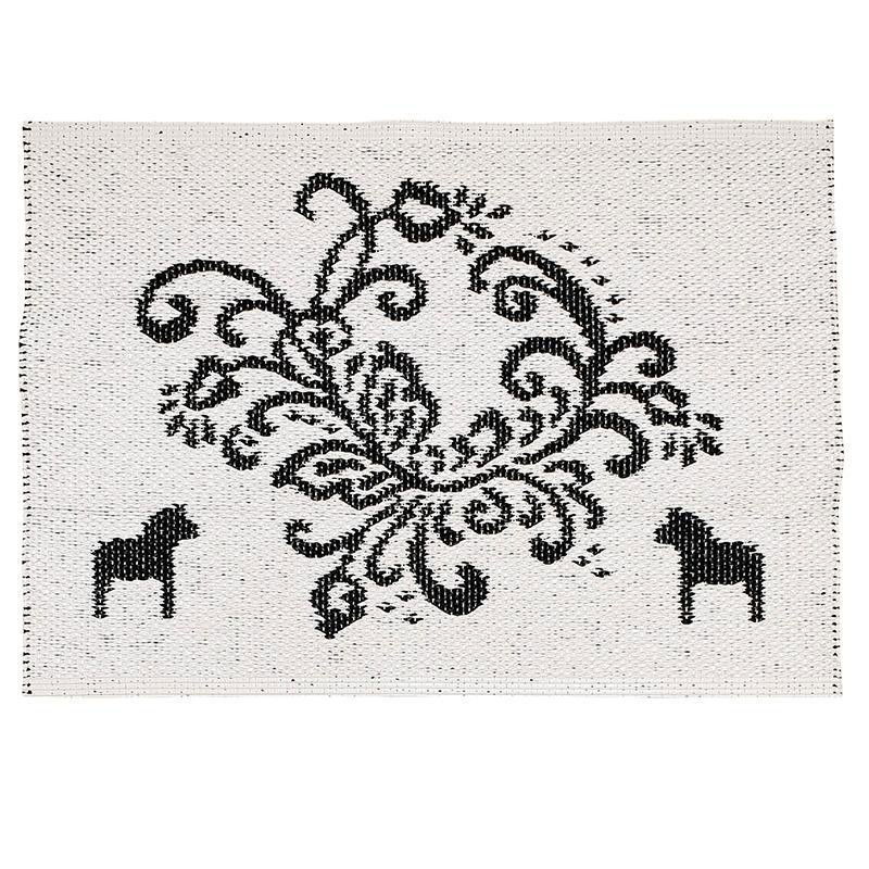 Kurbits dörrmatta med Dalahästar 50x70 cm - Vändbar vinylmatta