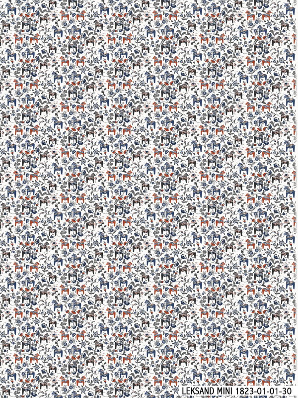 Tyg metervara - Dalahästar Mini