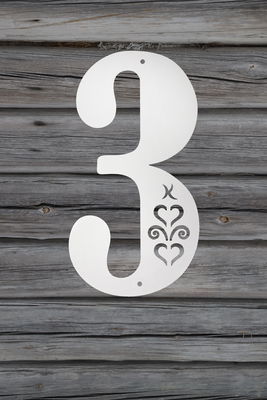 Fasadsiffra Hjärtespira , svart  eller vit