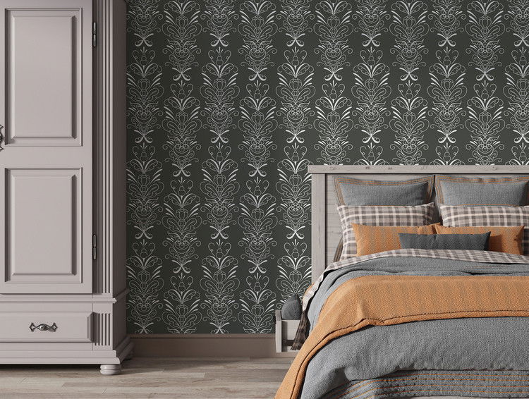 Tapet - Kurbits Grå/Vit