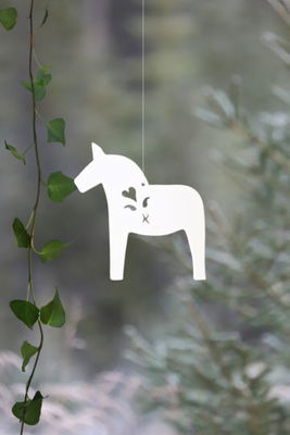 Dalahäst - Hängande fönstersmycke vit (6 eller 10 cm)