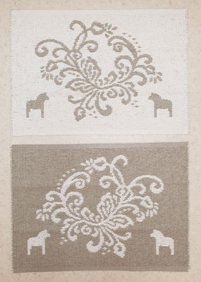 Kurbits dörrmatta med Dalahästar 50x70 cm - Vändbar vinylmatta