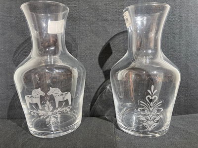 Karaff/Vas 1 liter - Dalahästar och kurbits