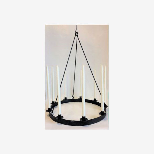 Ljuskronering i linoljebränt järnsmide 9 ljus