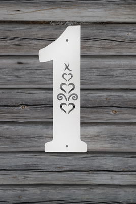 Fasadsiffra Hjärtespira , svart  eller vit