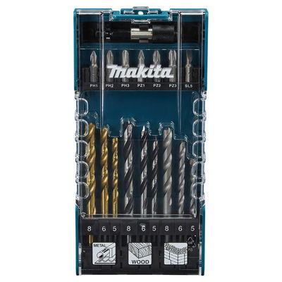 Makita Borr- och skruvbits, 17 pack, PH1-3 / PZ1 - 3 / SL5, HSS-Tin
