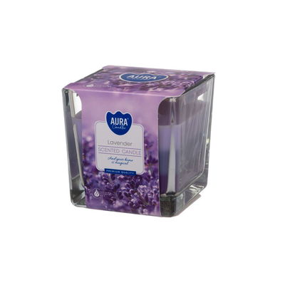Aura Trefärgade Doftljus i Glas – Lavender