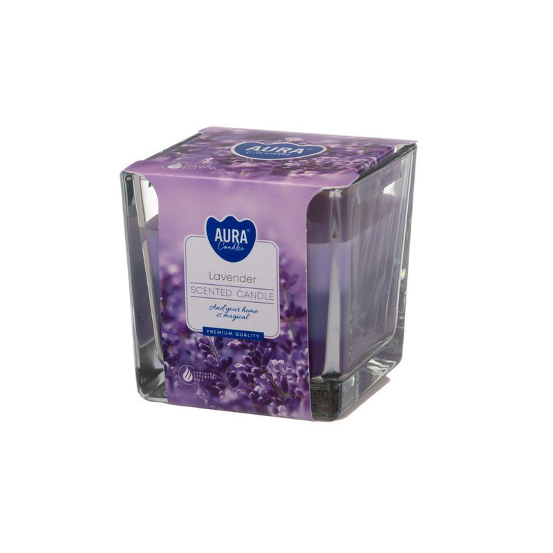 Aura Trefärgade Doftljus i Glas – Lavender