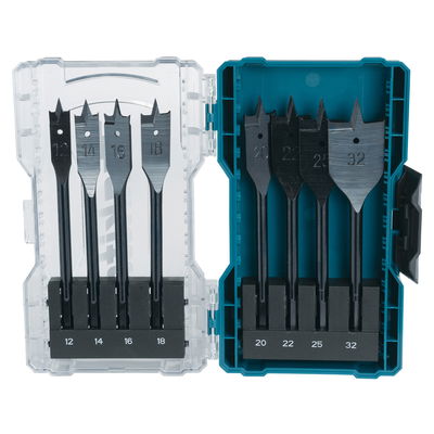 Makita Flatborrset, 8 delar, 12-32 mm, 1/4"