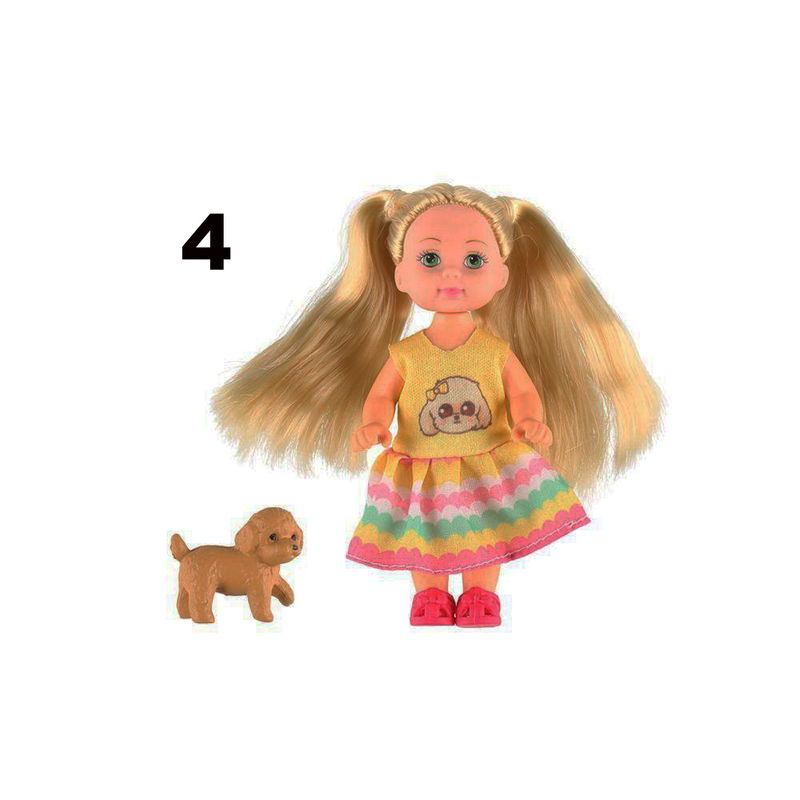 Docka 12 cm med hund