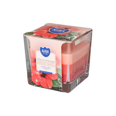 Aura Trefärgade Doftljus i Glas – Hibiscus & White Sage