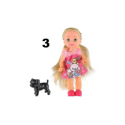 Docka 12 cm med hund