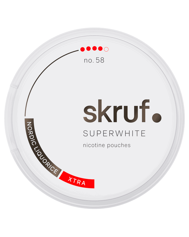 Skruf Superwhite No. 58 Nordic Liquorice Xtra Strong