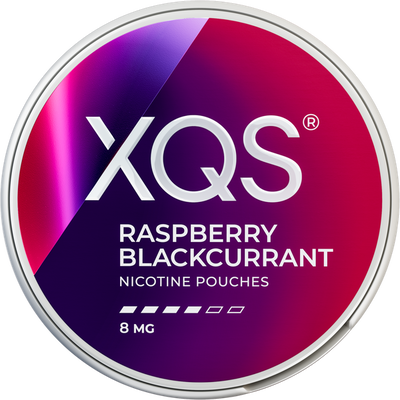 XQS Raspberry Blackcurrant 8 MG fram