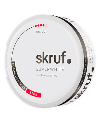 Skruf Superwhite No. 58 Nordic Liquorice Xtra Strong