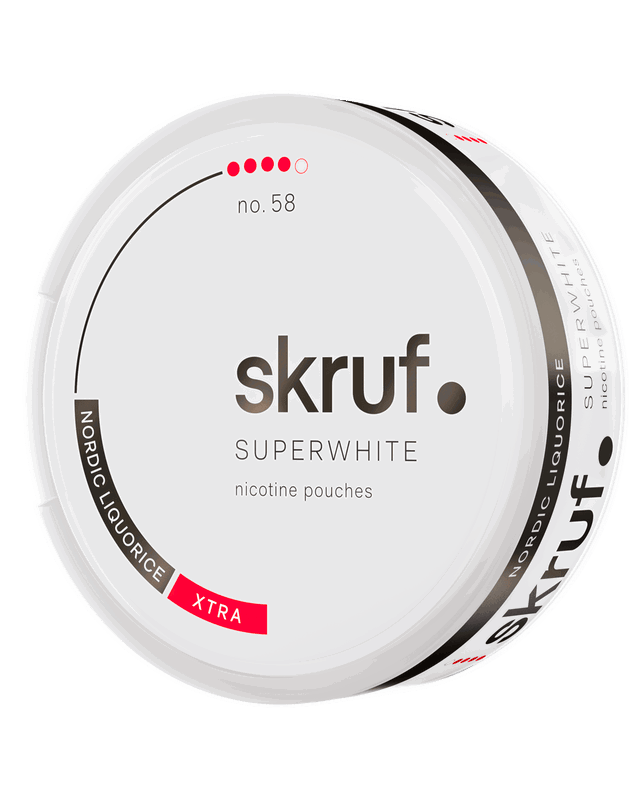 Skruf Superwhite No. 58 Nordic Liquorice Xtra Strong