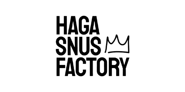 Logotyp för snustillverkaren Haga Snus Factory