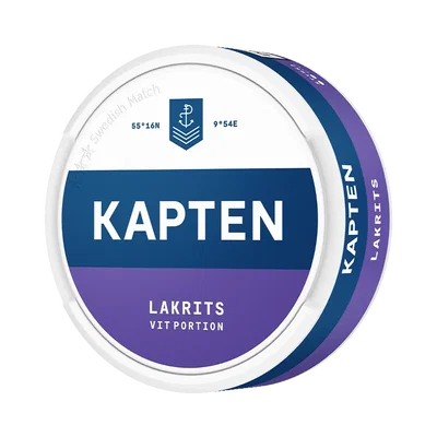 Kapten Lakrits Vit Portion