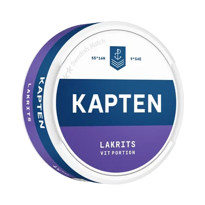 Kapten Lakrits Vit Portion