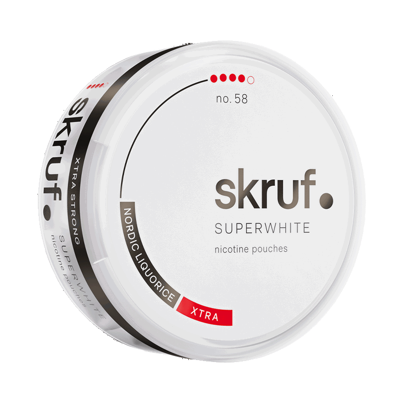 Skruf Superwhite No. 58 Nordic Liquorice Xtra Strong