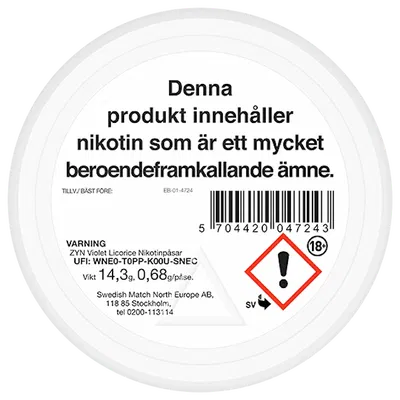 ZYN Violet Licorice Slim Strong