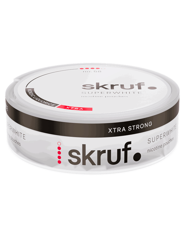 Skruf Superwhite No. 58 Nordic Liquorice Xtra Strong