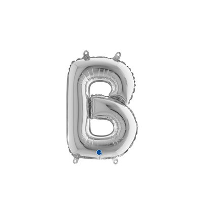 Bokstavsballong - B Silver 35 cm