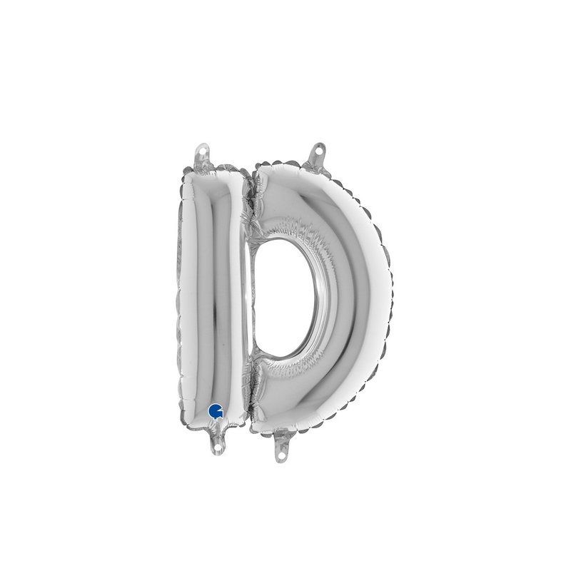 Bokstavsballong - D Silver 35 cm